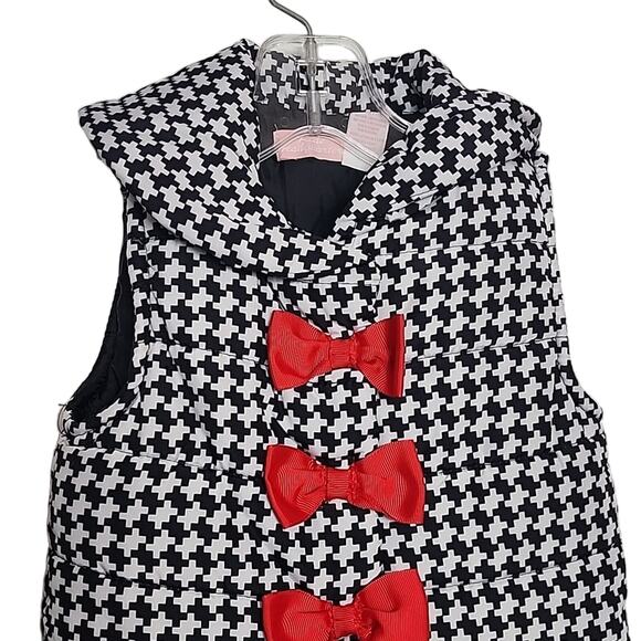 Kids Headquarters Black and White Peplum Puffer Vest, 3T - Picture 2 of 8
